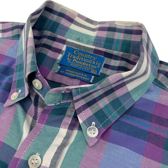 Pendleton Other - Vintage Pendleton Country Traditionals Short Sleeve Plaid Shirt Purple XL